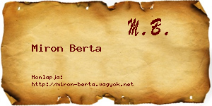 Miron Berta névjegykártya